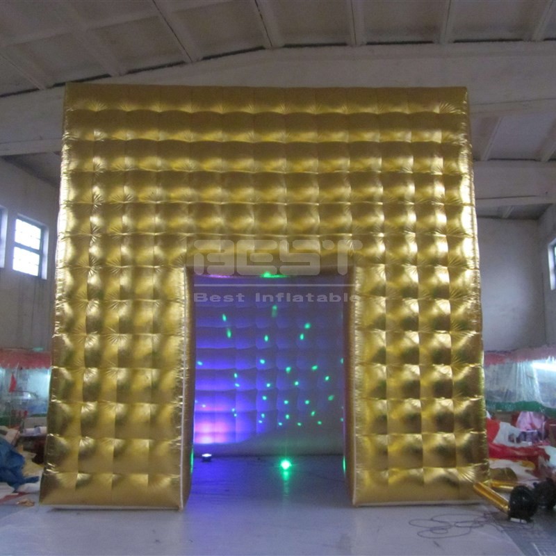 Gold Color Lighting Inflatable Cube Tent W*D*H 5*5*5M