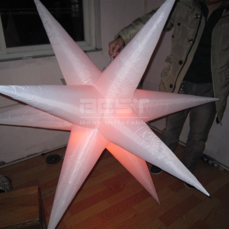 Nightclub Bar Ceiling hang Color Changing LED inflatable Decorations Custom LED inflatable Stars For Events Party