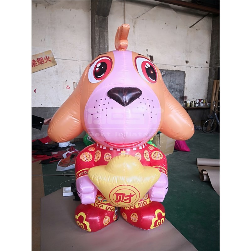 Advertising Inflatable Dog with Yuanbao model For Festival Decoration