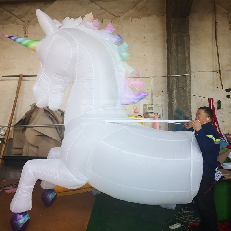 Factory Direct Sales Inflatable Parade White Horse Costumes Outdoor Activities Walking Cartoon Dress For Decoration
