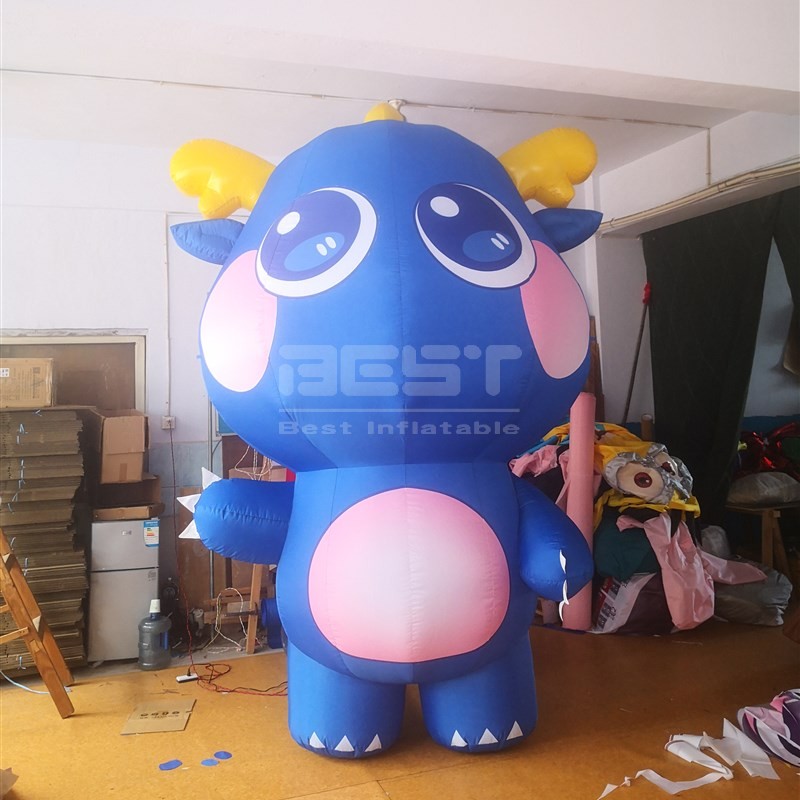 Theme Party Little Green Inflatable Dragon Cartoon Character Promotional Sale