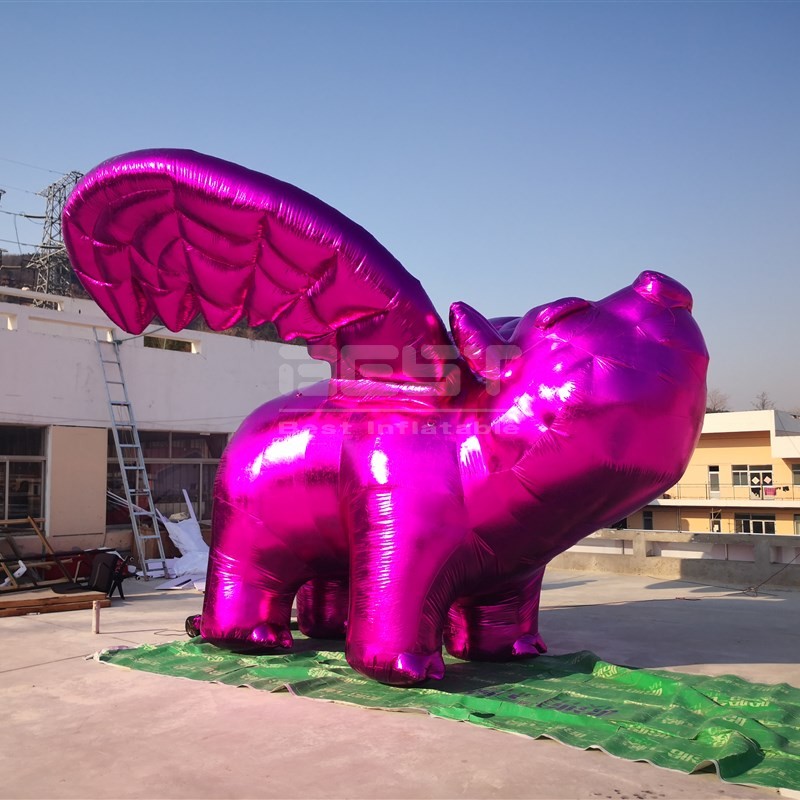 Cartoon Balloon Inflatable Pink Flying Pig For Event Party Decoration