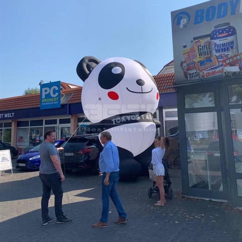 Giant Panda Balloon Oxford Inflatable Panda Cartoon Mascot For Outdoor Decoration