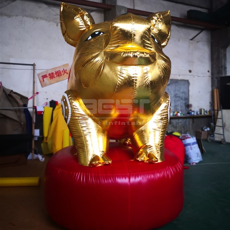 Custom large Inflatable Gold Pig Inflatable Pig Model advertising for festive decration