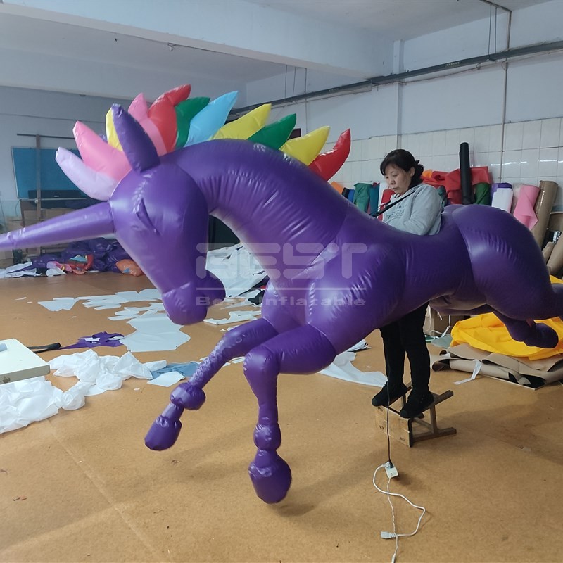 Custom Inflatable Unicorn Horse Outdoor Giant Inflatable Purple Unicorn Horse Model For Decorations