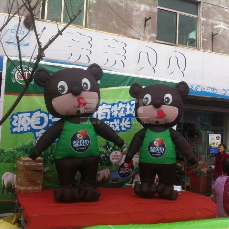Popular walking props cartoon character bear suit advertising inflatable bear mascot costume for adults
