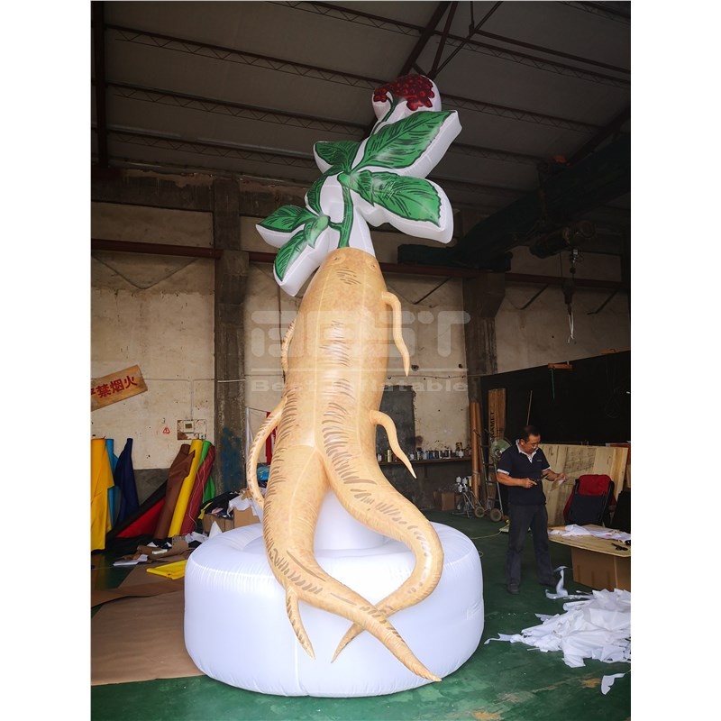 Newly design giant advertising inflatable artificial ginseng plant for outdoor decoration