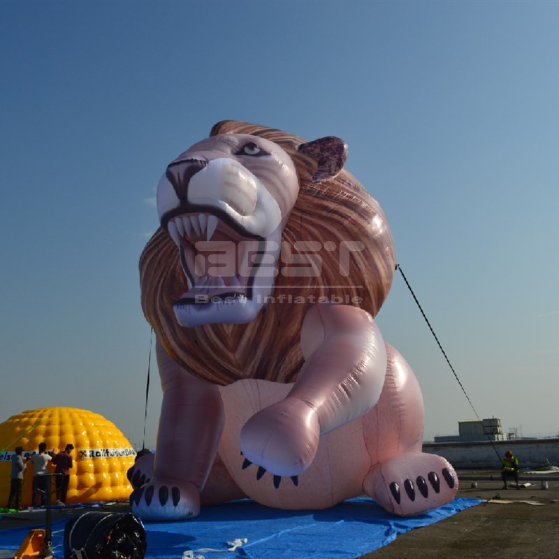 Lifelike Lion Model Giant Animal Inflatable Lion Cartoon Balloon for Themed Decoration