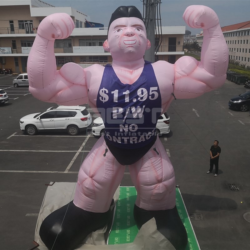 Outdoor fitness club advertising inflatable muscle man model