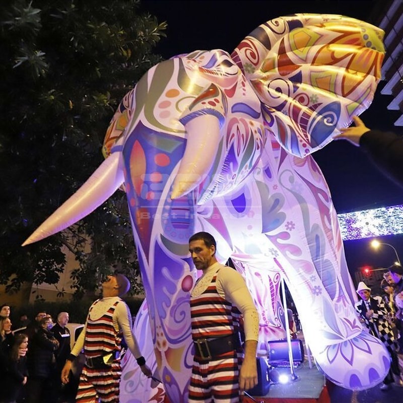Giant inflatable colorful elephant balloon for advertising decoration led lighting inflated elephant model