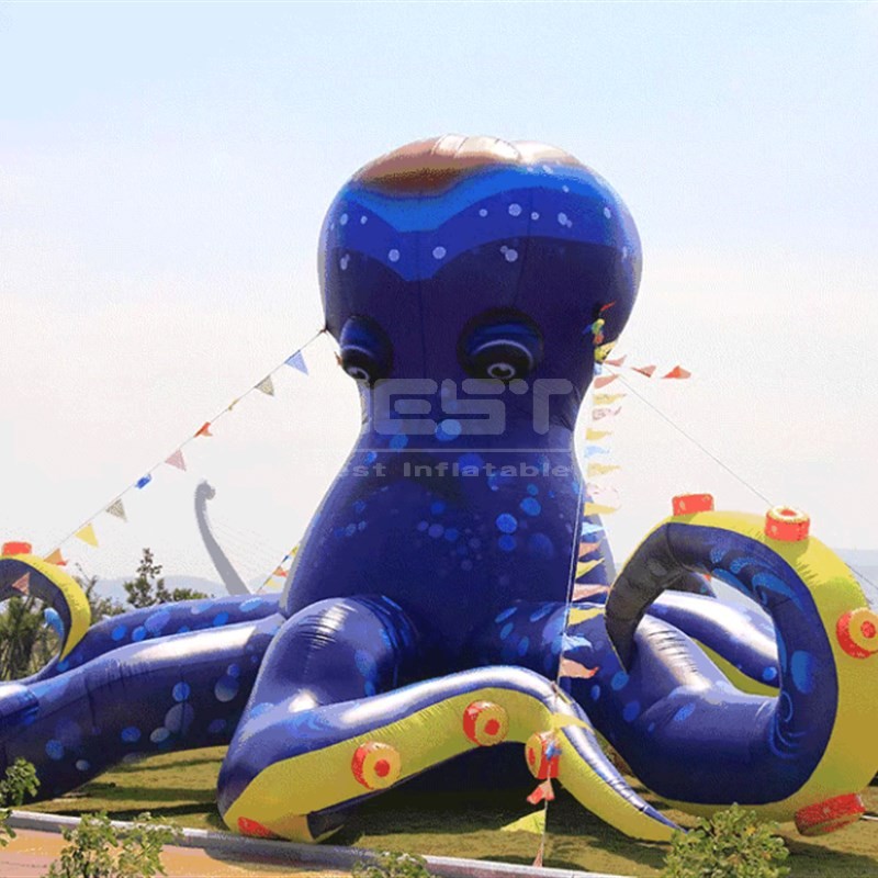 Attractive giant inflatable octopus for electronic music festival stage decoration
