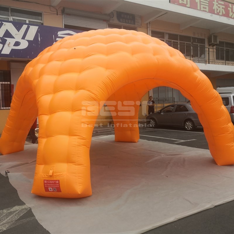 Orange Color inflatable 4 legs inflatable spider dome cube tent for event