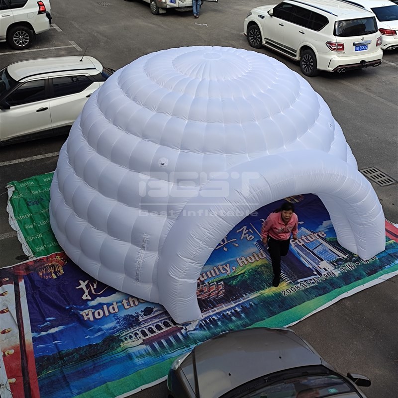 White air beam inflatable igloo dome tent wholesale nightclub inflatable advertising tent sealed marquee igloo for outdoor event