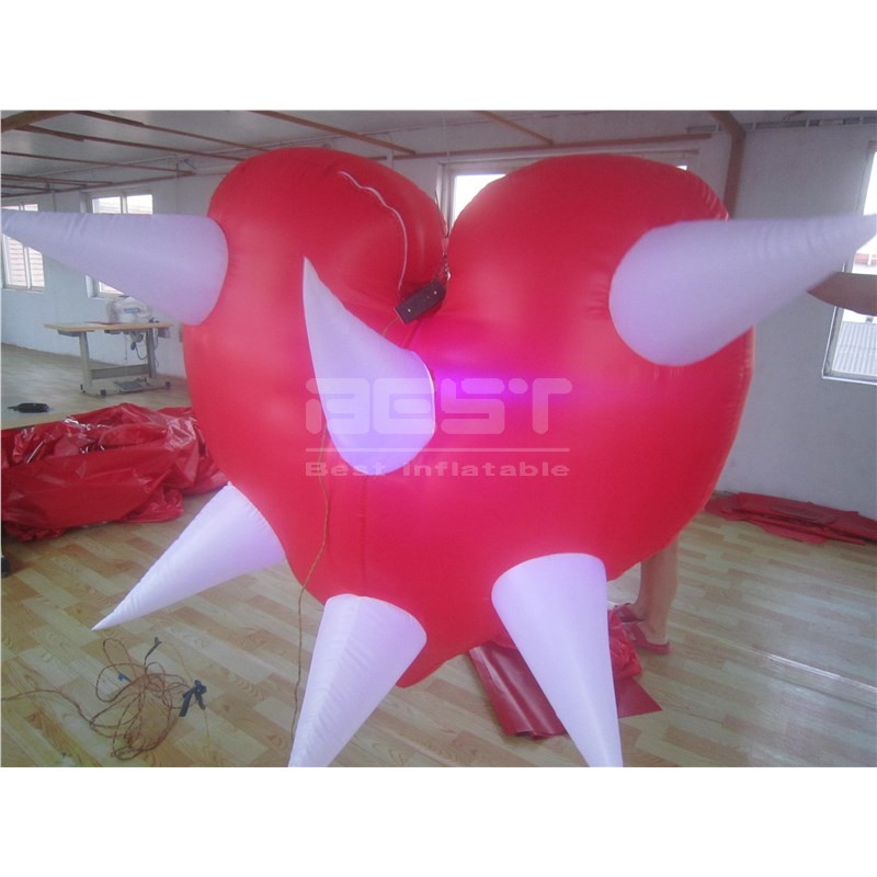 Inflatable Red Heart Giant Inflatable Haning Heart with Spine For Engagement Decoration / Valentine's Day / Wedding