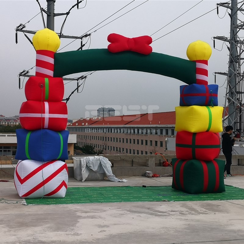 Outdoor large xmas tree decorations inflables de navidad christmas balloon arch santa claus inflatable archway