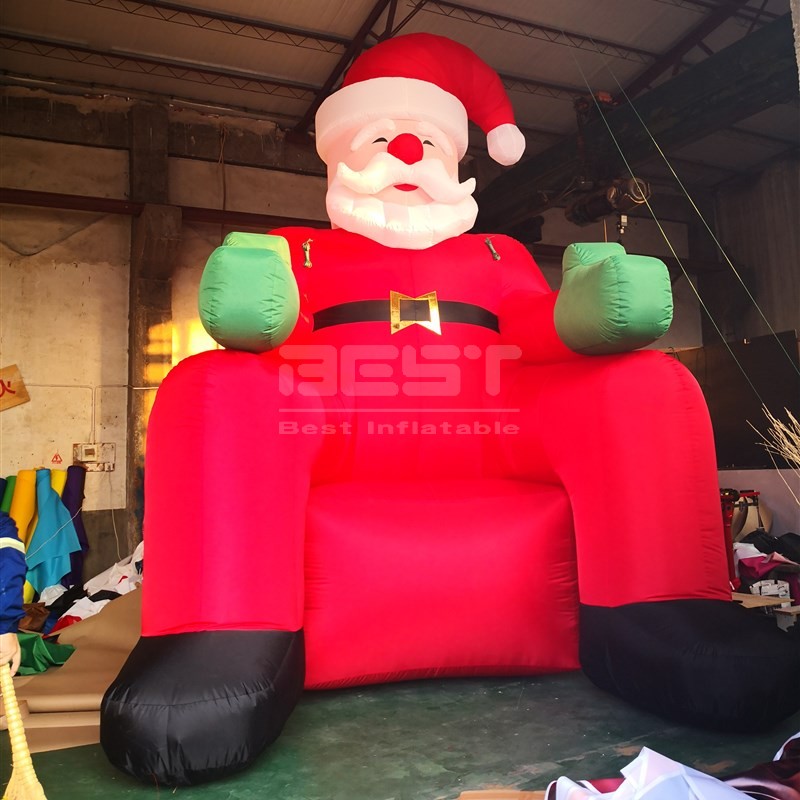 Big advertising inflatable Santa Claus sofa chair for outdoor Christmas party from China Christmas inflatable factory