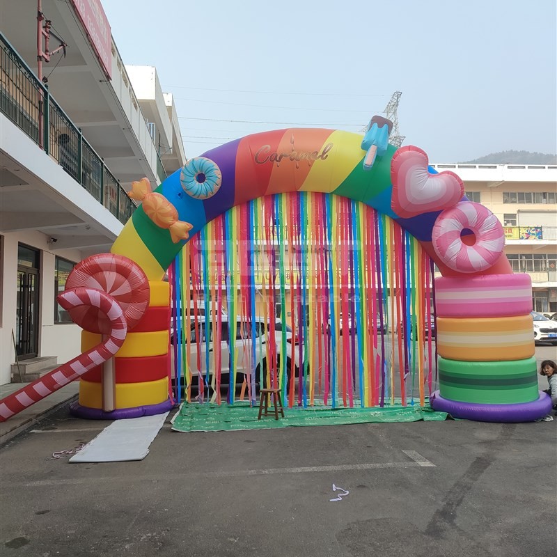 Factory Direct Sale High Quality Christmas Balloon Giant Inflatable Candy Cane Arch