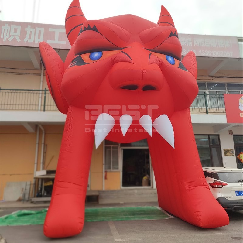 Halloween Event Inflatable Customized Red Evil Arch Inflatable For Advertising