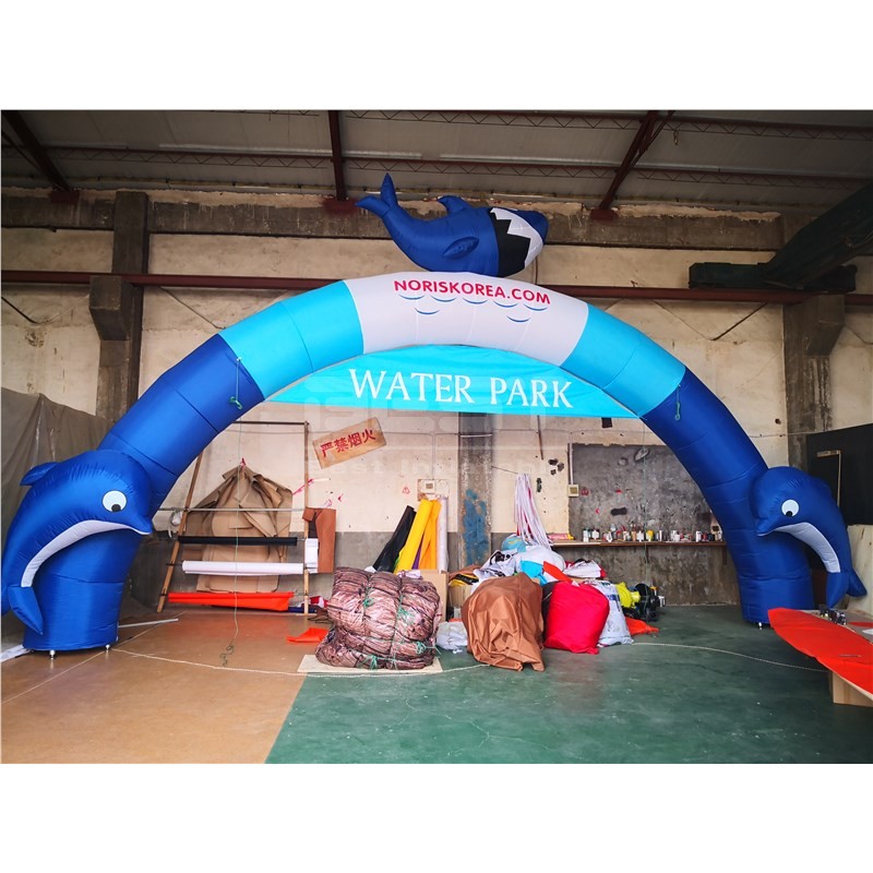 Inflatable Dolphin Entrance Archway Air Door Inflatable Arch Rental Giant Inflatable Dolphin Arch For Aquarium