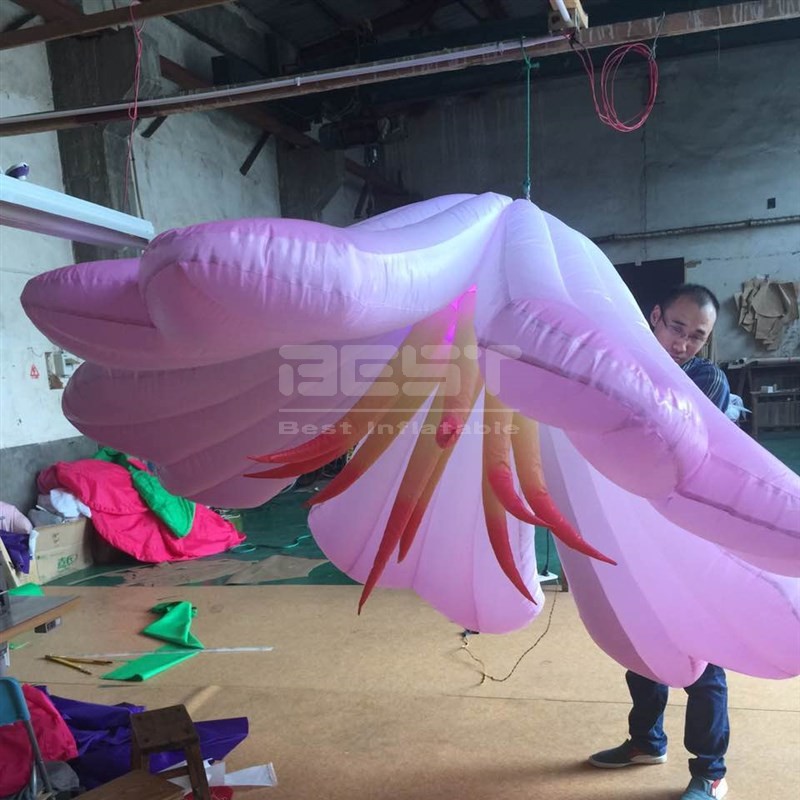 Outdoor Landscape Led Inflatable Giant Morning Glory Lamp Multi-Color Kinetic Wedding Flower Lamp On Sale