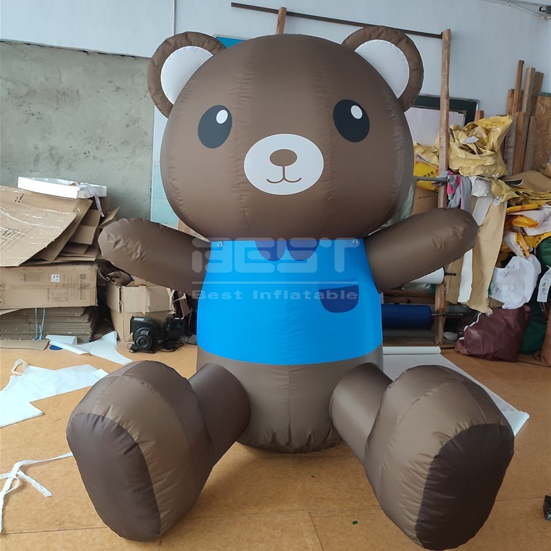 Customized Bear giant Inflatable Cartoon Plush Brown Bear For Events Decoration