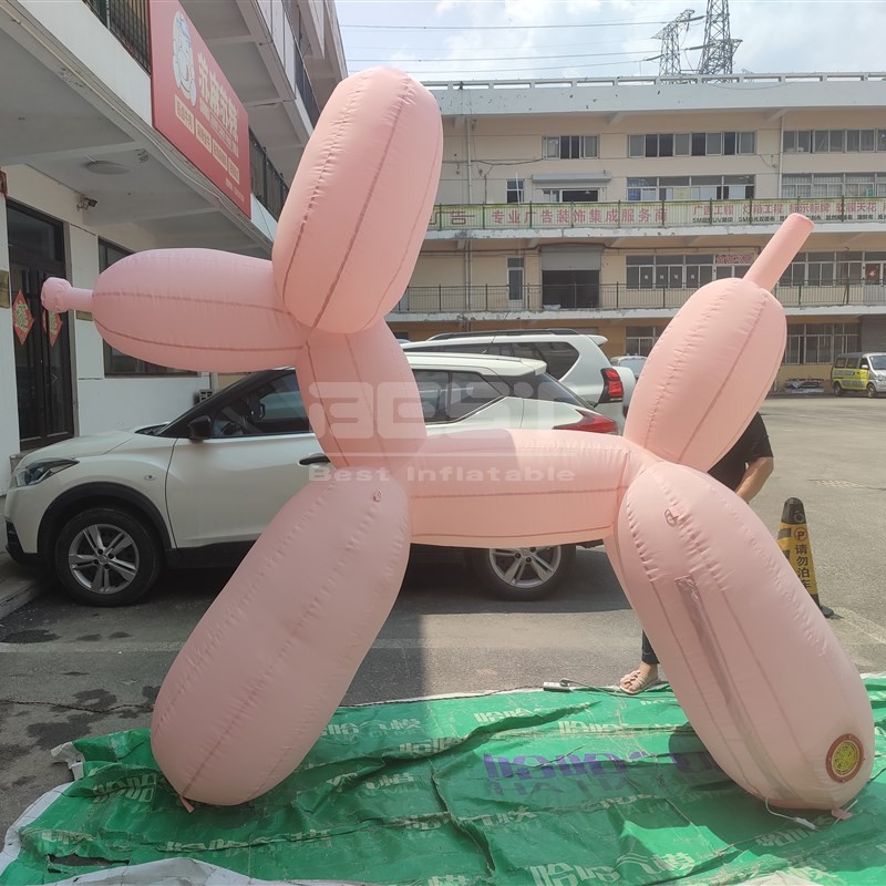Custom Pink Inflatable Dog Cartoon Balloon Led Light Inflatable Dog Model for Decoration