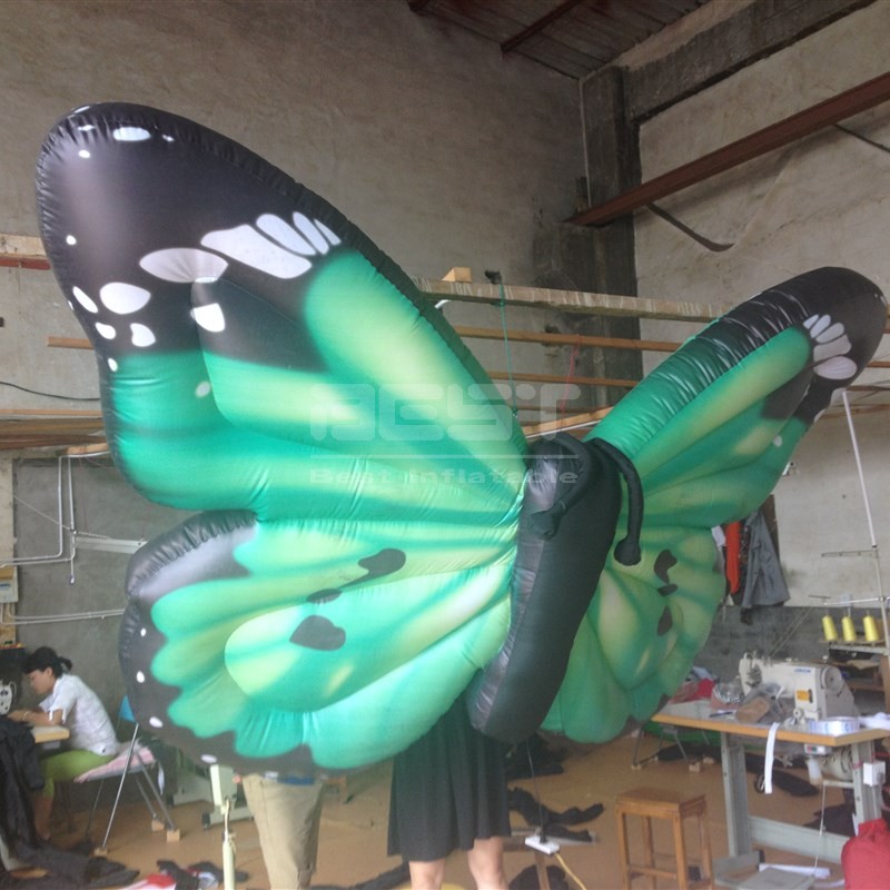 Factory customized size inflatable green butterfly wings inflatable butterfly balloon for party decoration