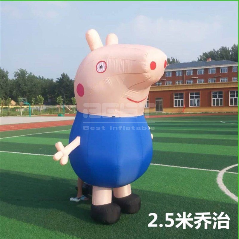 Outdoor Giant Inflatable Pig Model Peppa George Cartoon Character For Advertising Decoration