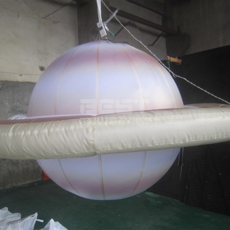 Decorative Led Lights Inflatable Planet Balloon Solar System Nine Planets Inflatable Planet Saturn For Sale