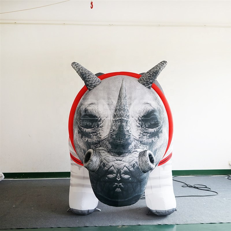 Space theme party decorative inflatable lighting hippo astronaunt Customized hippo astronaunt sculpture inflatable