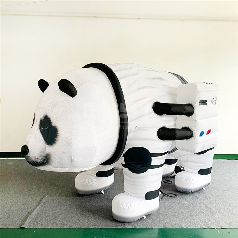 Space theme party decorative inflatable lighting panda astronaunt Customized panda astronaunt sculpture inflatable