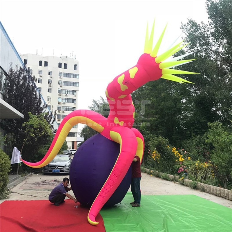 outdoors giant inflatable sea anemone advertising inflatable sea flower