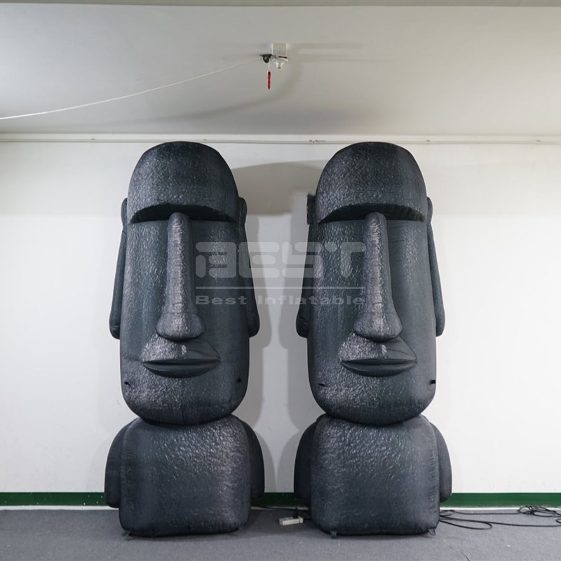 Exhibitional decorative lighting abstract inflatable art Giant statue party deco inflatable sculpture stone for Easter Island