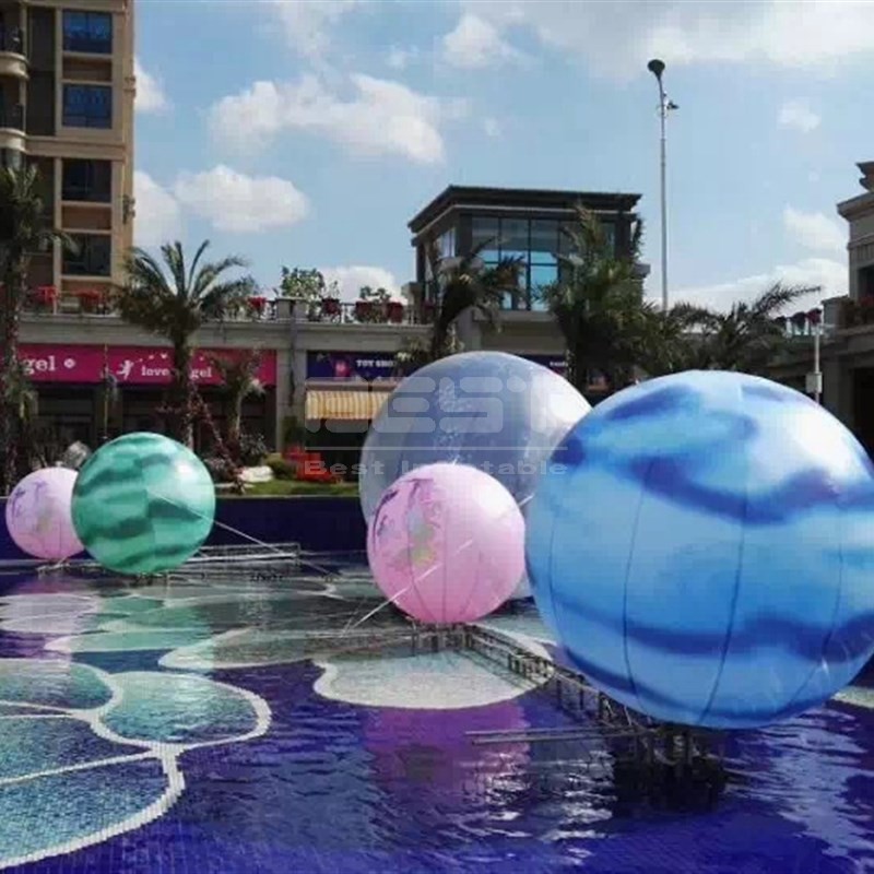 Inflatable Moon Satellite Model With Led Lights Hanging Inflatable Planet Solar System Balloon Toy For Educational Science