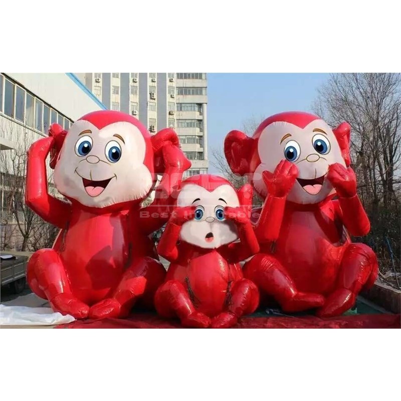 Giant Stage Decoration Inflatable Animal Red Monkey Customized For Event