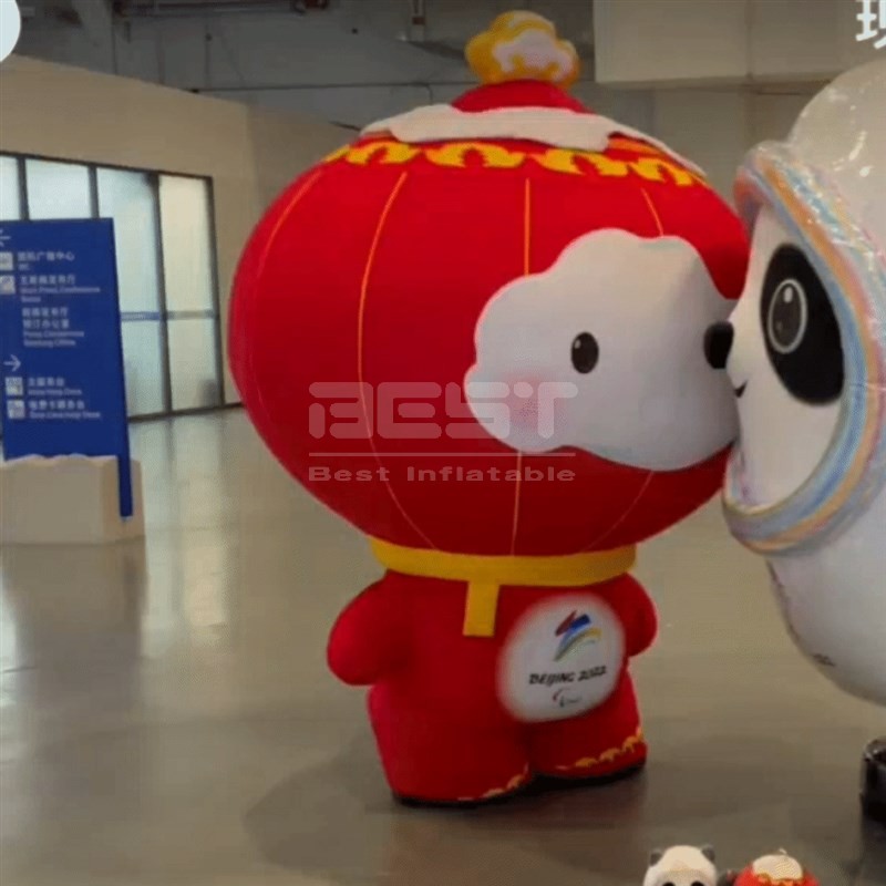 Inflatable Ice Olympics Mascot Shuey Rhon Rhon and Bing Dwen Dwen