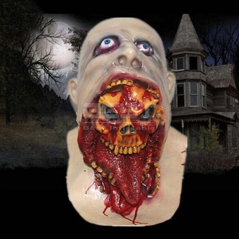 Bloody Zombie Mask Melting Face Adult Latex Costume Walking Dead Halloween Scary