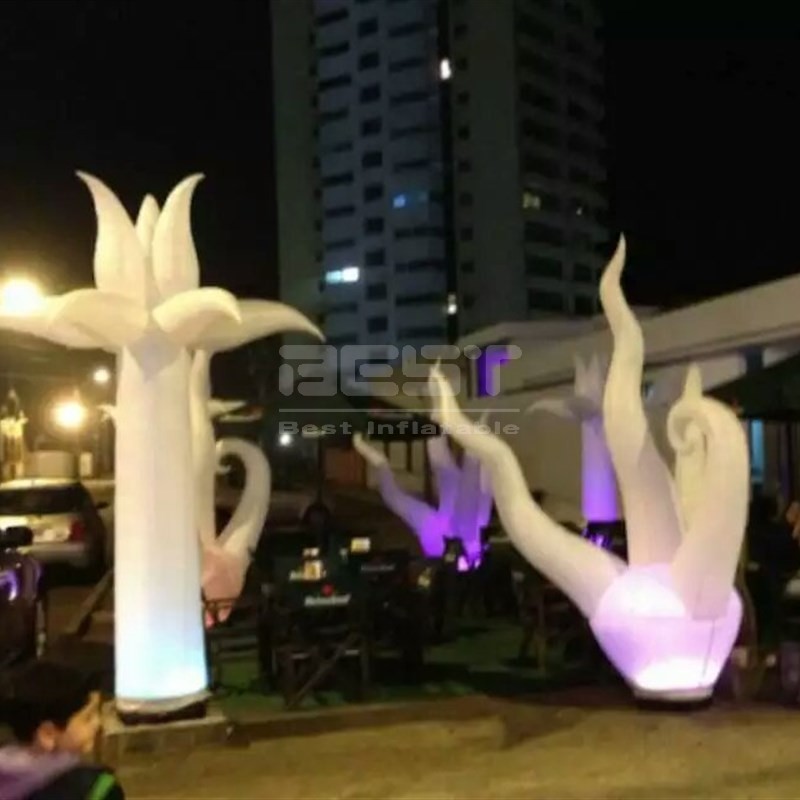 Led lighting pillar inflatable palm tree column for stage performance