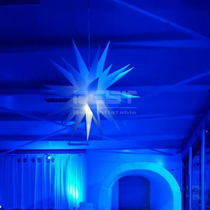 Hot Selling Color Change Led Lighting Inflatable Star Balloon Hanging Inflatable Star For Party Decoration