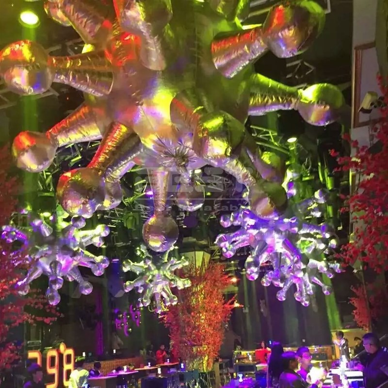 Decoration inflatable star gold and silver star balloon for ceiling hanging gold star stage decoration