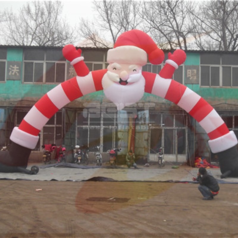 Event Advertising Santa Claus Arch Inflatable Customized Christmas Inflatable Archway