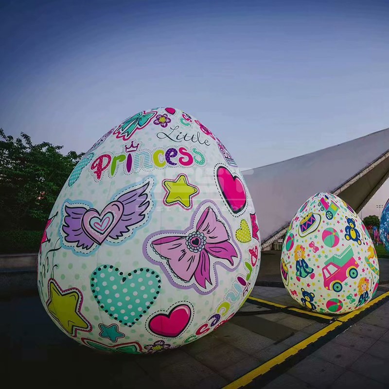 Easter festival decoration inflatable lucky egg balloon with logo printed for sale