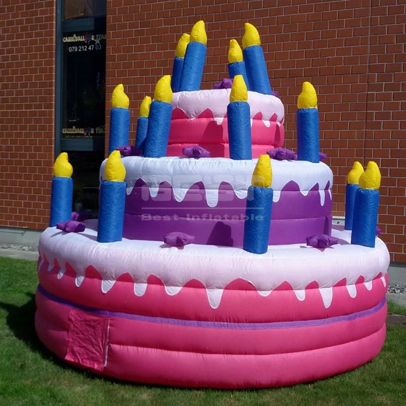 Hot sale giant inflatable birthday cake model for advertising
