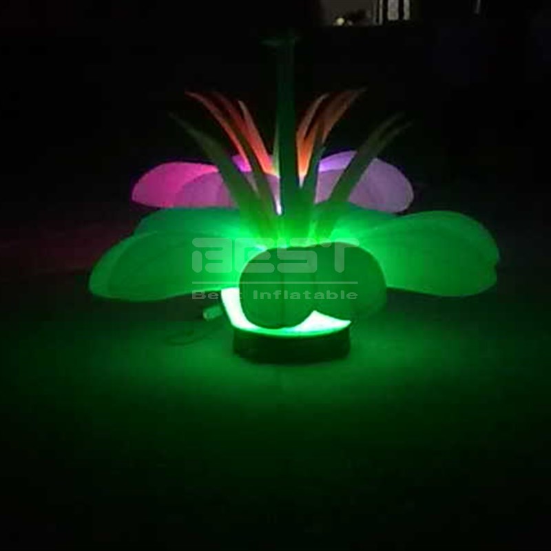 Beautiful LED Lighted Inflatable Flower Balloon Oxford Material Base Stage Outdoor Event Decoration Includes Blower Accessory