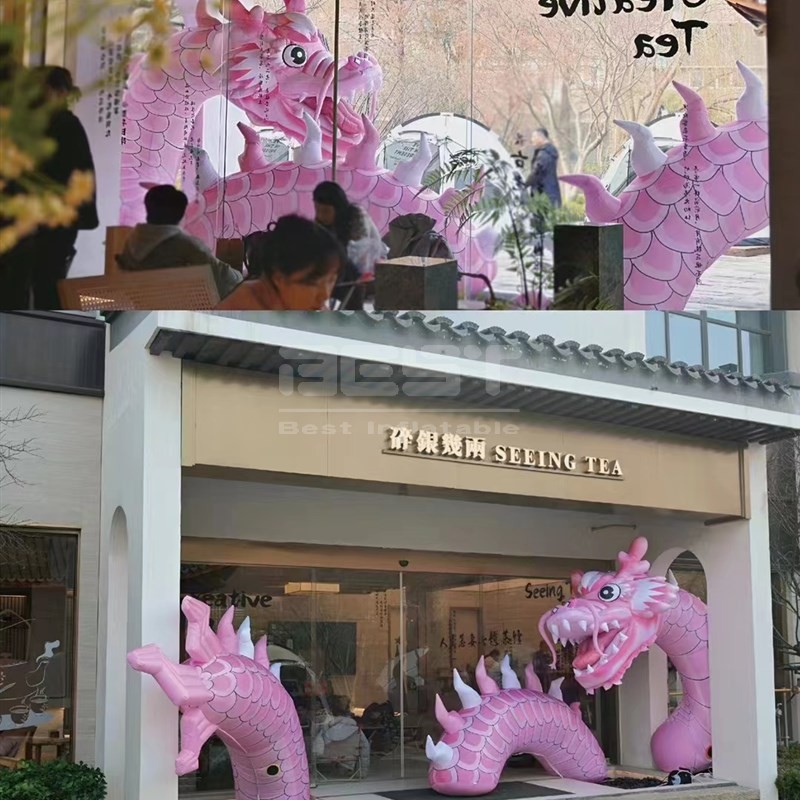 High Quality Outdoor Inflatable Dragon Animal Cartoon Toy Advertising Inflatables With LED