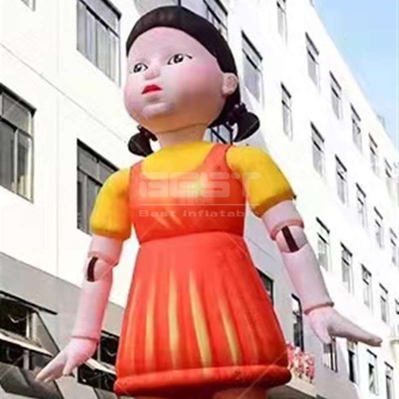 Popular Cartoon Character inflatable squid game doll girl model for advertising decoration