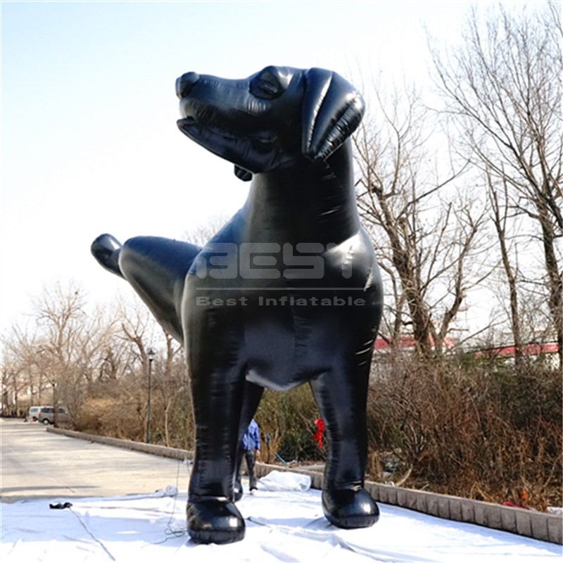 Top Quality Inflatable Standing Black Dog Art Statue Event Decorative Inflatable Dog