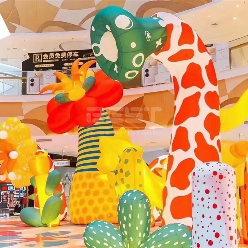Shopping Mall Floor-To-Ceiling Decorative Flowers Inflatable Plant Flower For Sale