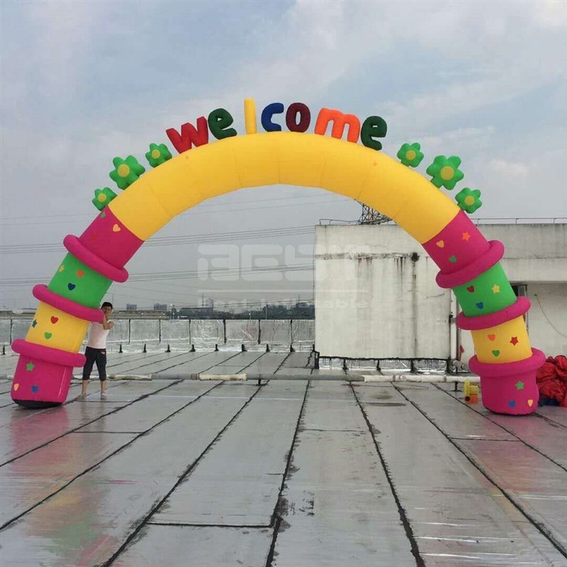 Digital Printing Outdoor Customized Inflatable Welcome Arch With Led Light