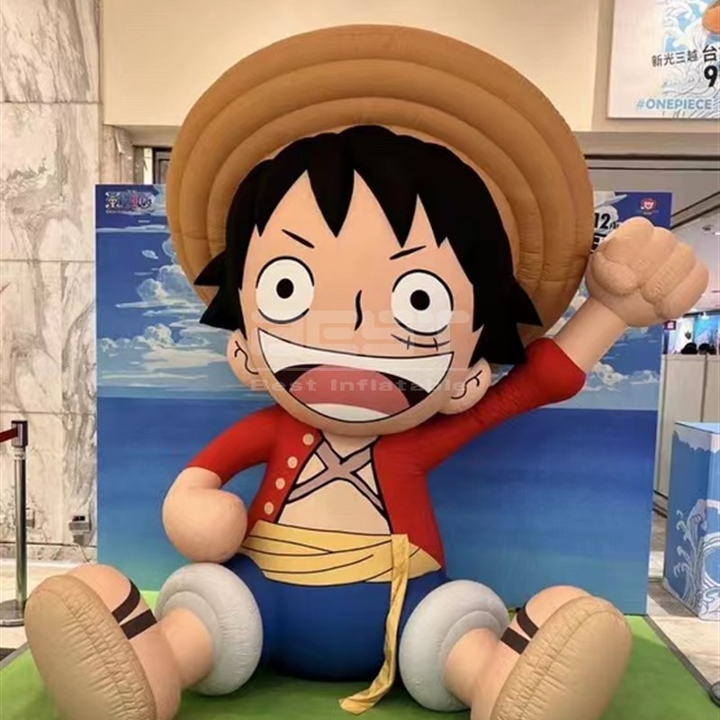 Fashion Advertising Cartoon One Piece Giant Inflatable Monkey D Luffy For Decoration